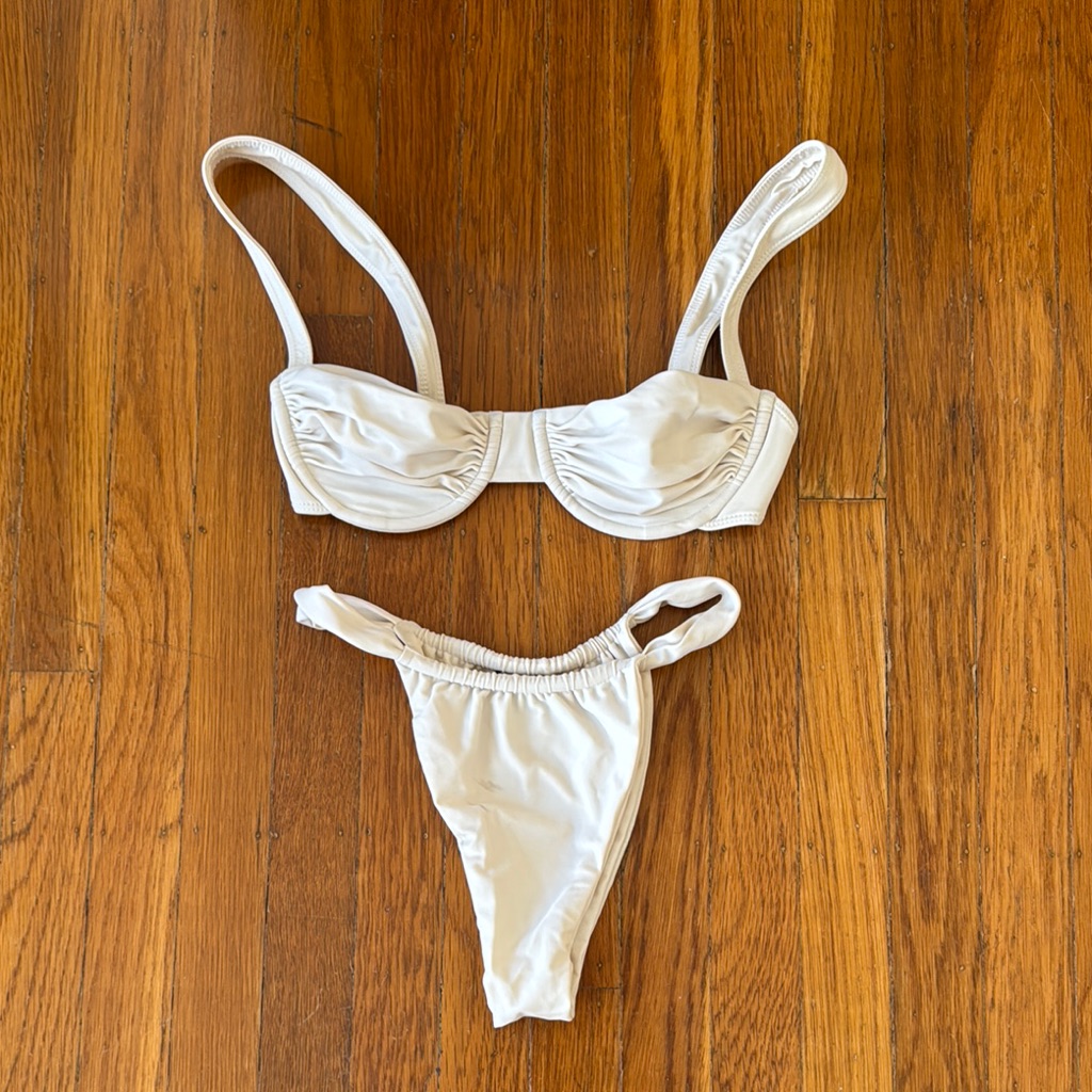 Belle The Label White Oracle Bikini Top & Bottom